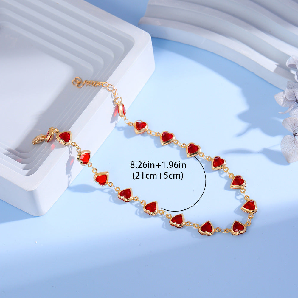 Heart-Shaped Charm Bracelet Acalora