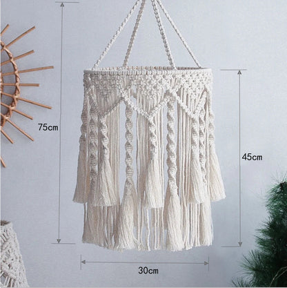Macrame plant hanger with decorative fringes