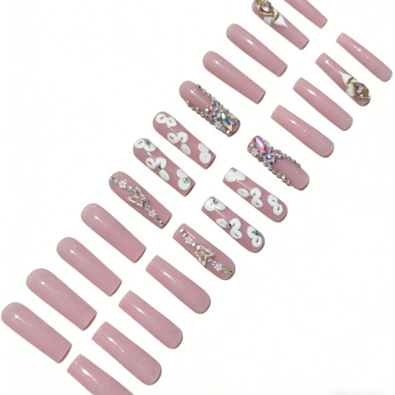 Luxury 3D Floral Press-On Nails Set Acalora