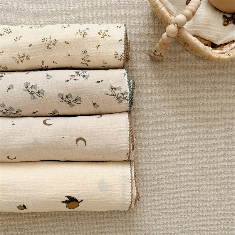 Women's Cozy Cotton Blanket with Floral Design Skanto