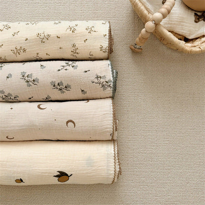 Women's Cozy Cotton Blanket with Floral Design Skanto