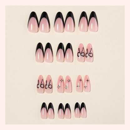 Elegant Press-On Nail Set with Artistic Bow Designs Acalora