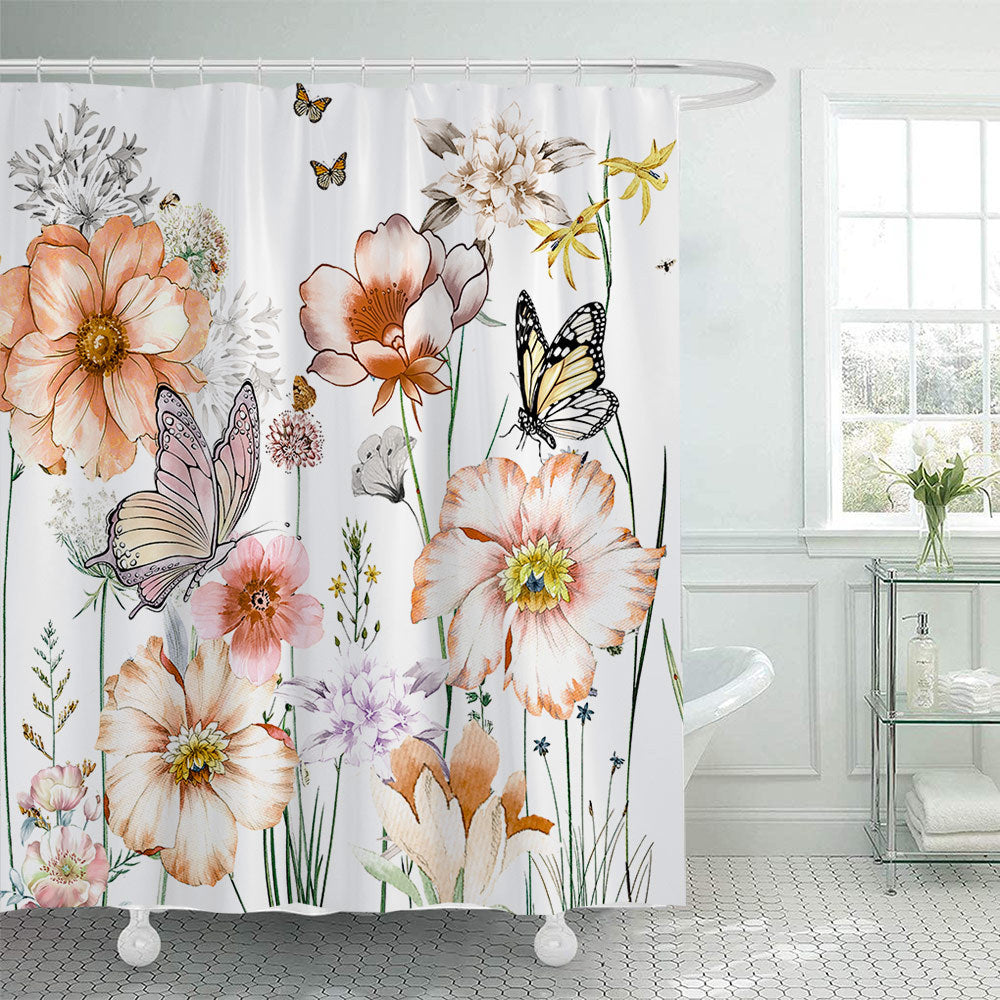 Floral Patterned Shower Curtain