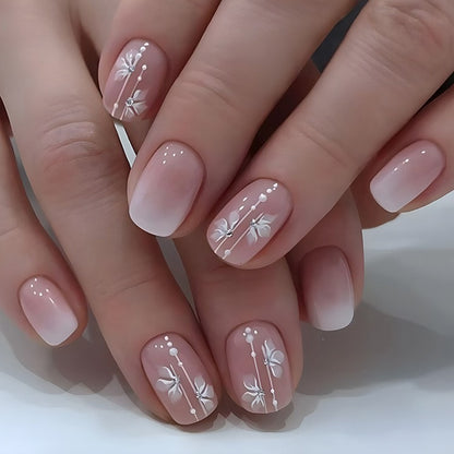 Artificial nails in elegant French tip design Acalora