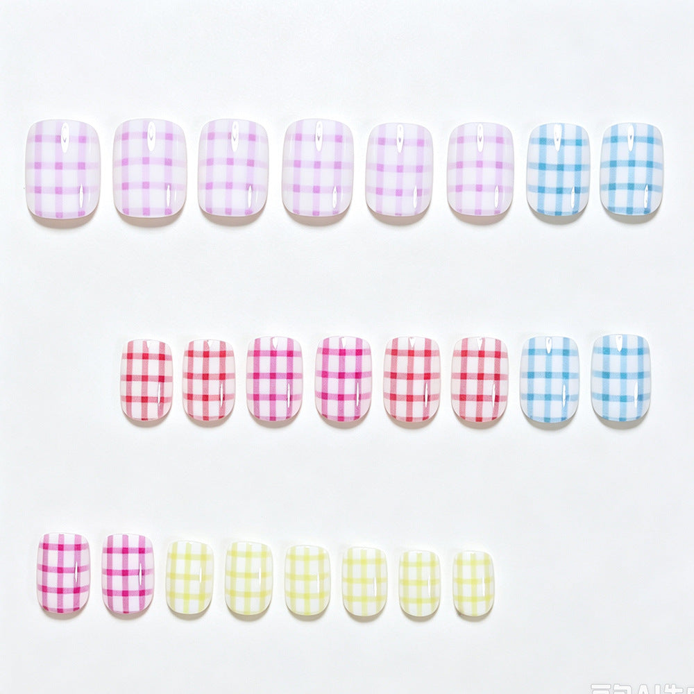 Gingham Pattern Nail Art Wraps Acalora