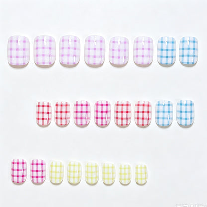 Gingham Pattern Nail Art Wraps Acalora
