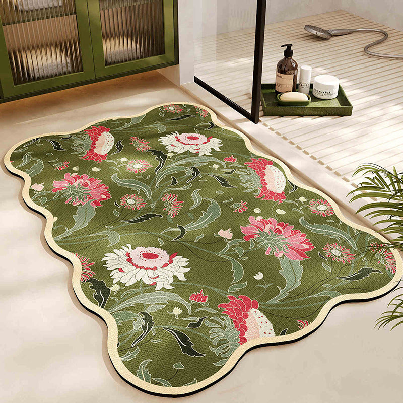 Floral Pattern Bath Mat