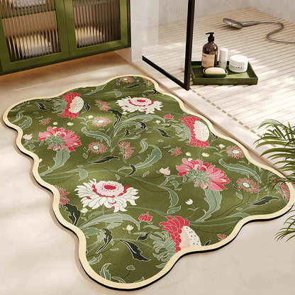 Floral Pattern Bath Mat