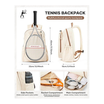 Multi-Compartment Tennis Gear Backpack Acalora
