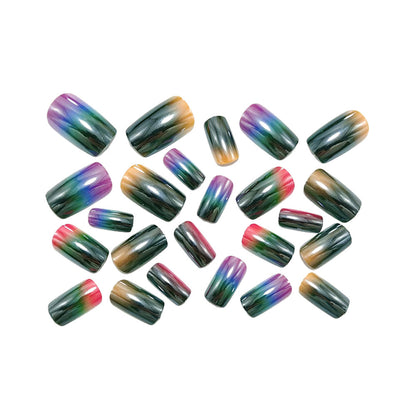 Acrylic Nail Set with High Gloss Metallic Finish Acalora