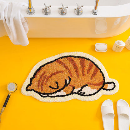 Cartoon Cat-Shaped Bath Mat