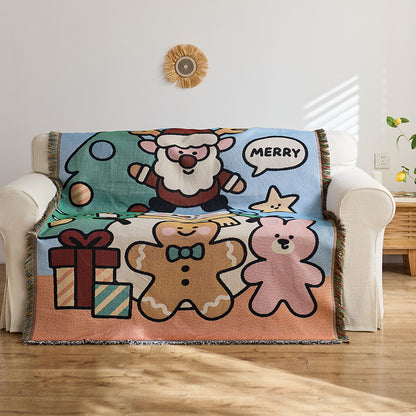 Cozy Playful Holiday-Themed Throw Blanket
