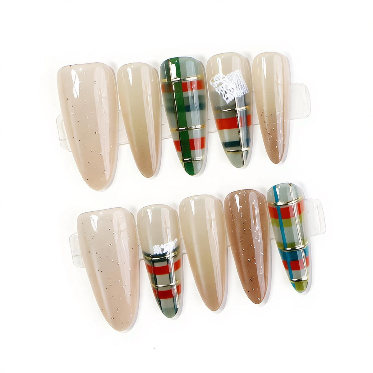 Modern Geometric Press-On Nail Set Acalora