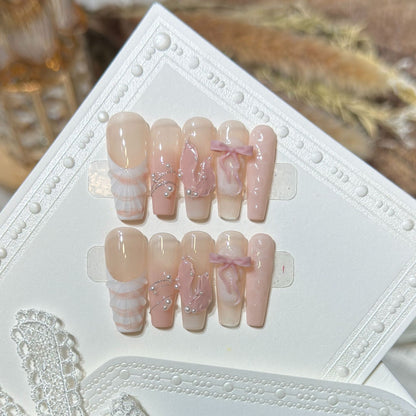 Artistic Decorative Press-On Nail Set Acalora