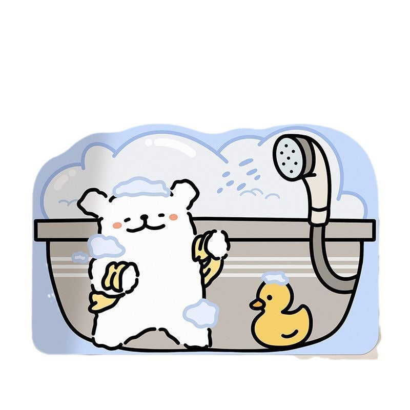 Playful Cartoon Theme Bath Mat