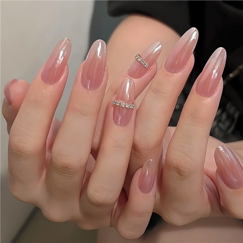 Elegant Stiletto Press-On Nail Art with Gem Accents Acalora