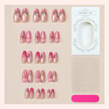 Floral Embellished Press-On Nail Set Acalora 1788495473