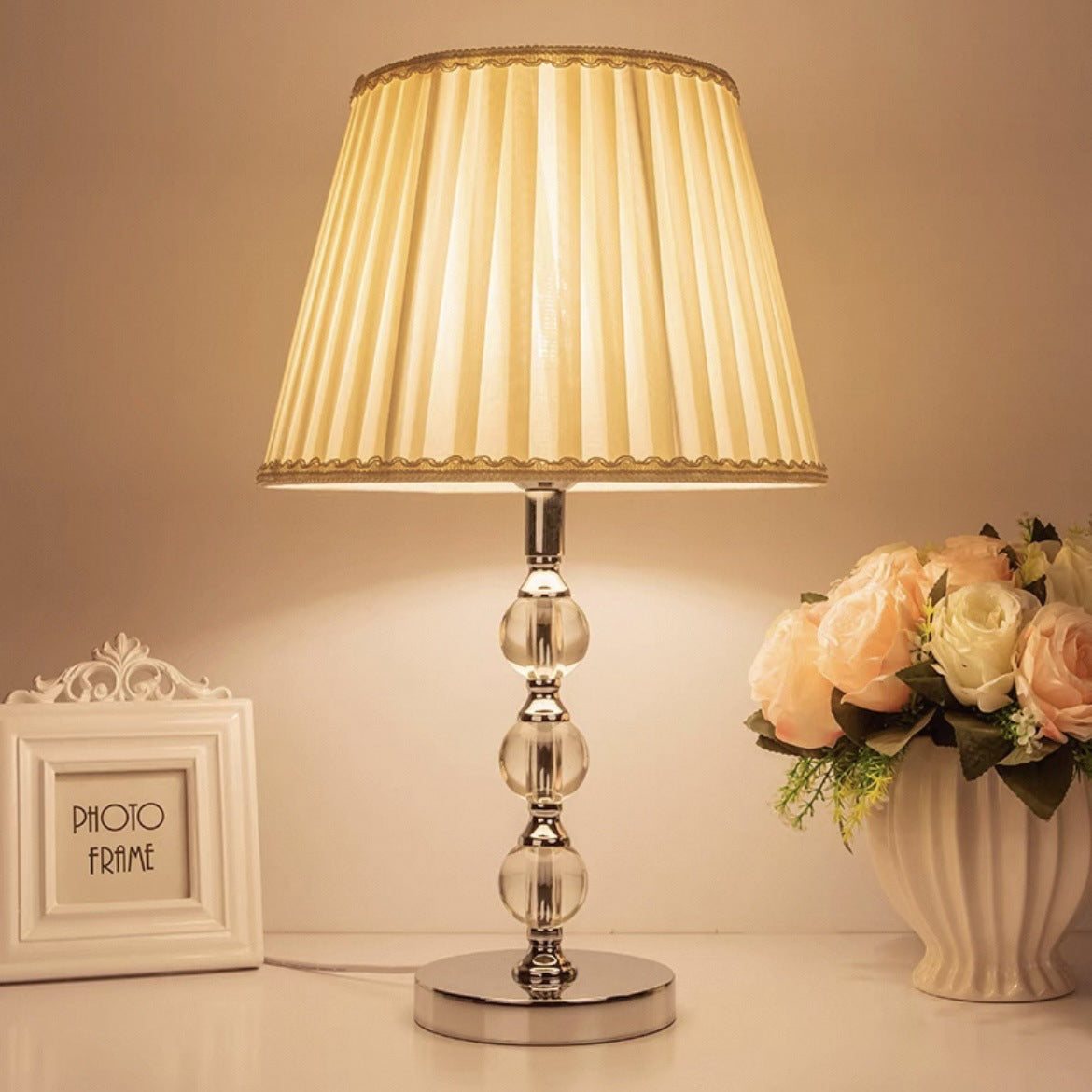 Elegant Glass Base Table Lamp