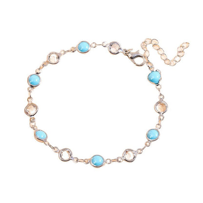 Elegant Beaded Charm Anklet Acalora