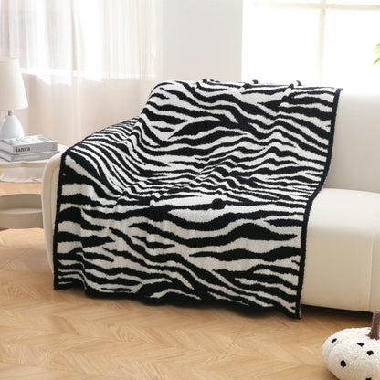 Home Decor Plush Zebra Print Blanket