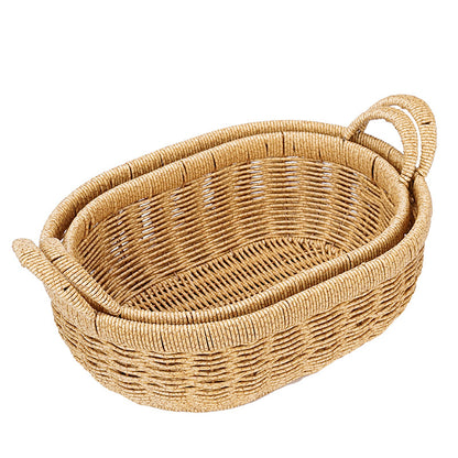 Decorative Round Woven Storage Basket Acalora