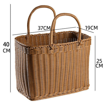 Unisex Hand-woven Shopping Basket with two Handles Brehn