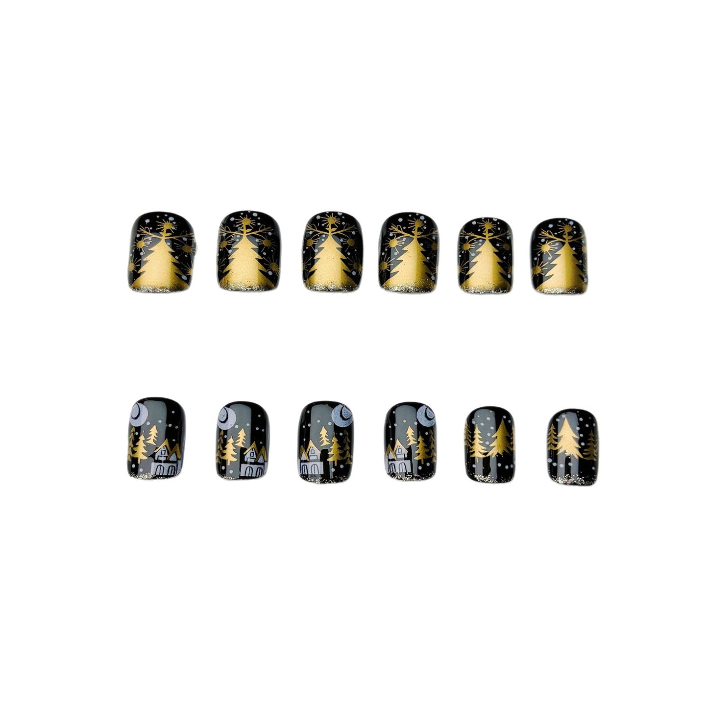 Festive Winter Pattern Nail Art Acalora