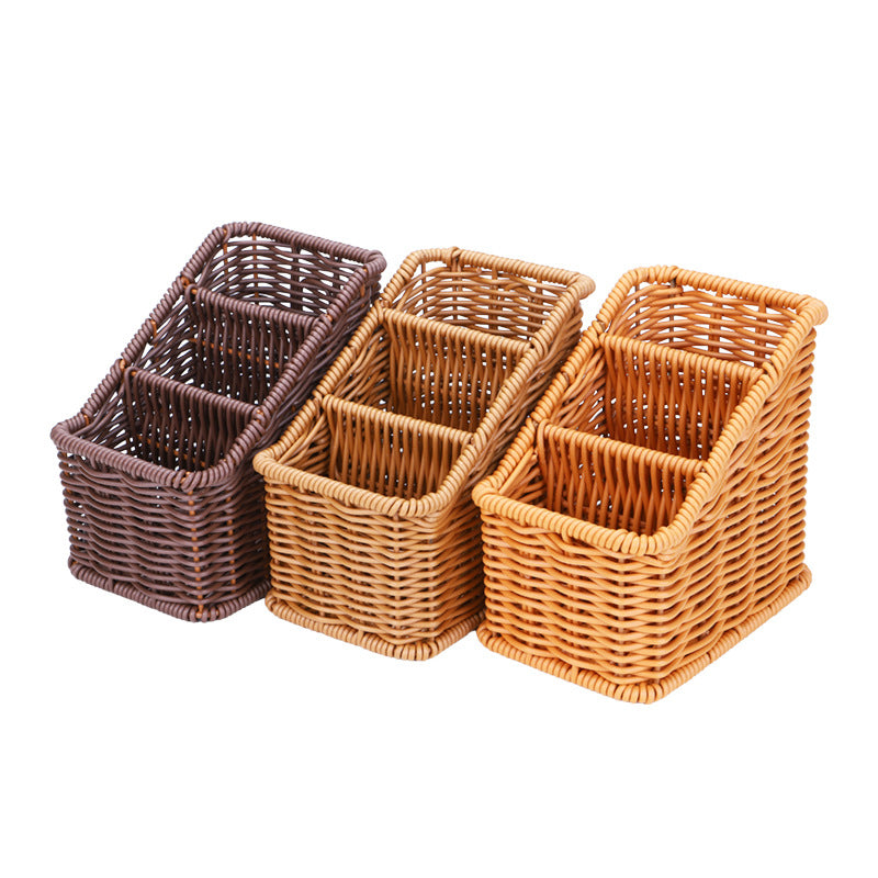 Multi-Compartment Woven Organizer Basket Acalora
