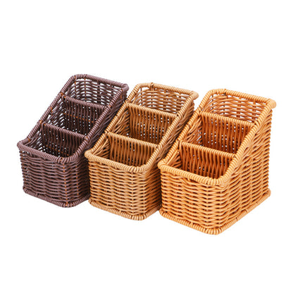 Multi-Compartment Woven Organizer Basket Acalora