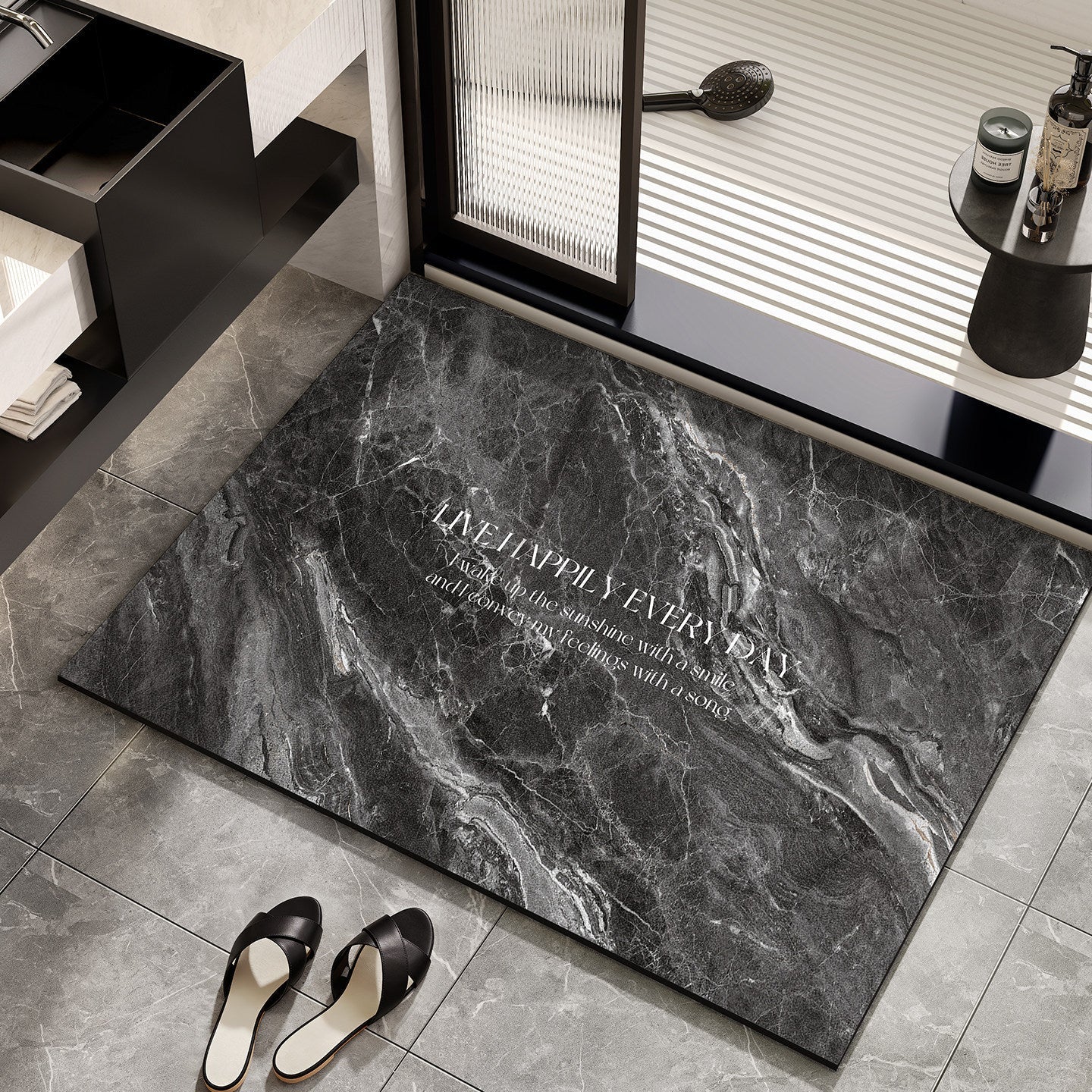 Inspirational Marble Bath Mat