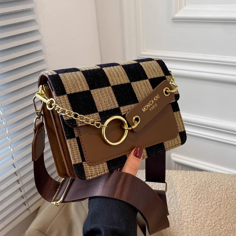 Stylish Checkered Crossbody Bag Acalora