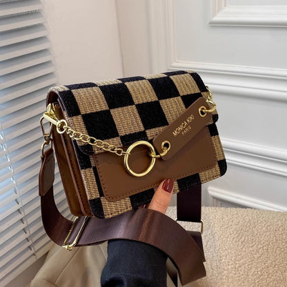 Stylish Checkered Crossbody Bag Acalora