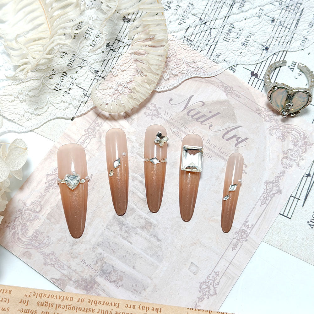 Acrylic nails with glamorous accents Acalora