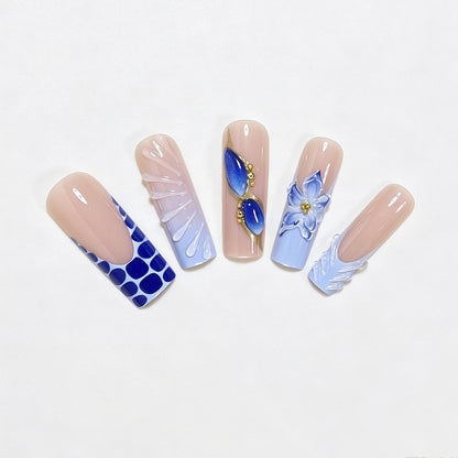 Artistic Long Acrylic Nail Design Acalora