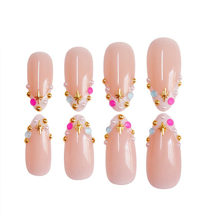 Elegant Gem-Embellished Press-On Nails Acalora