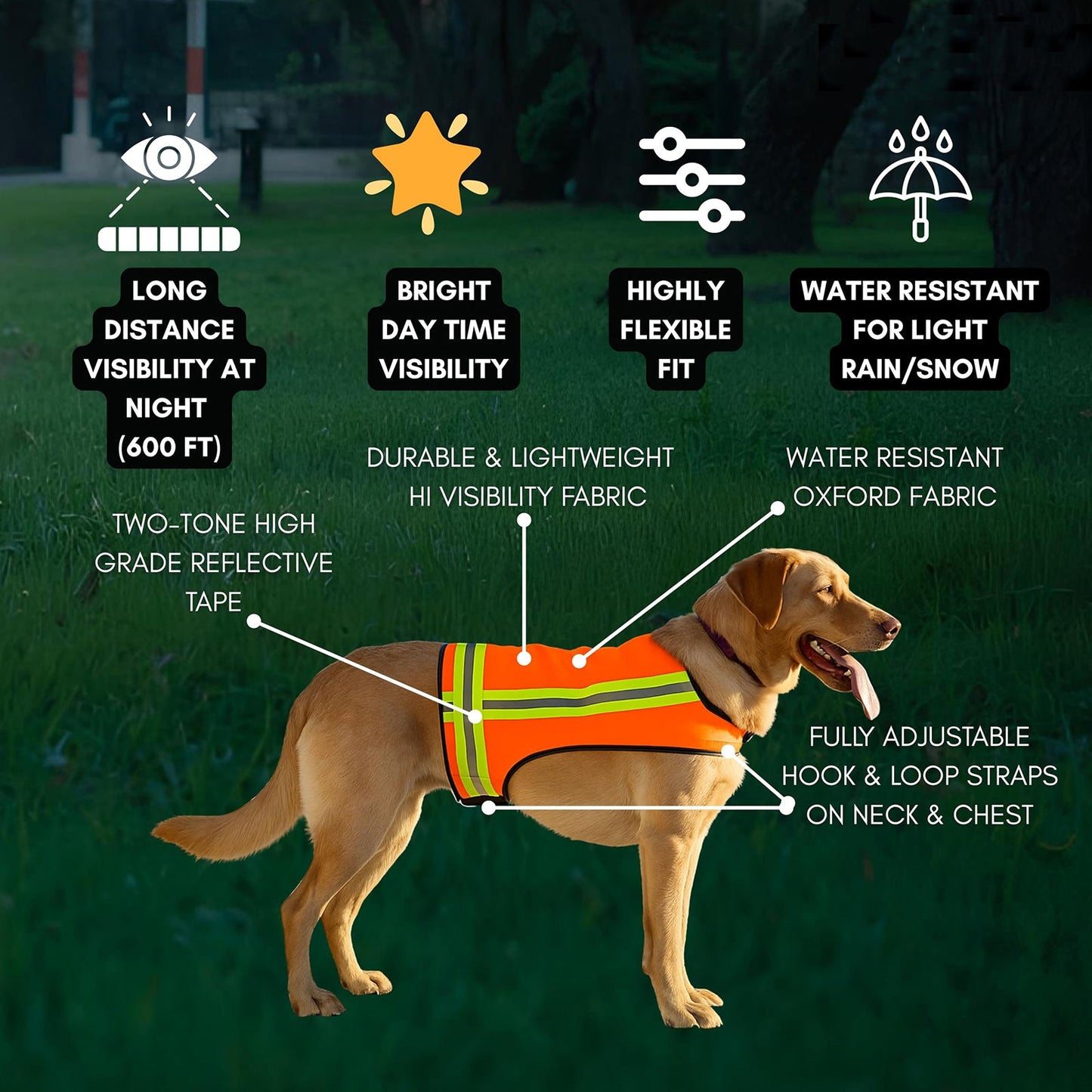 Unisex safety vest for dogs by Kalsten