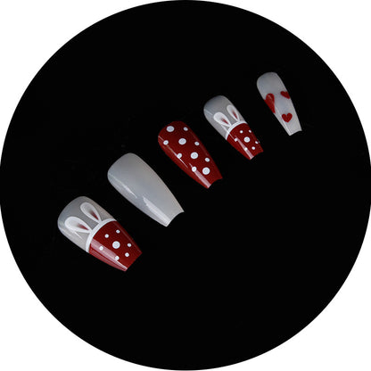 Playful Bunny-Themed Press-On Nail Art Acalora