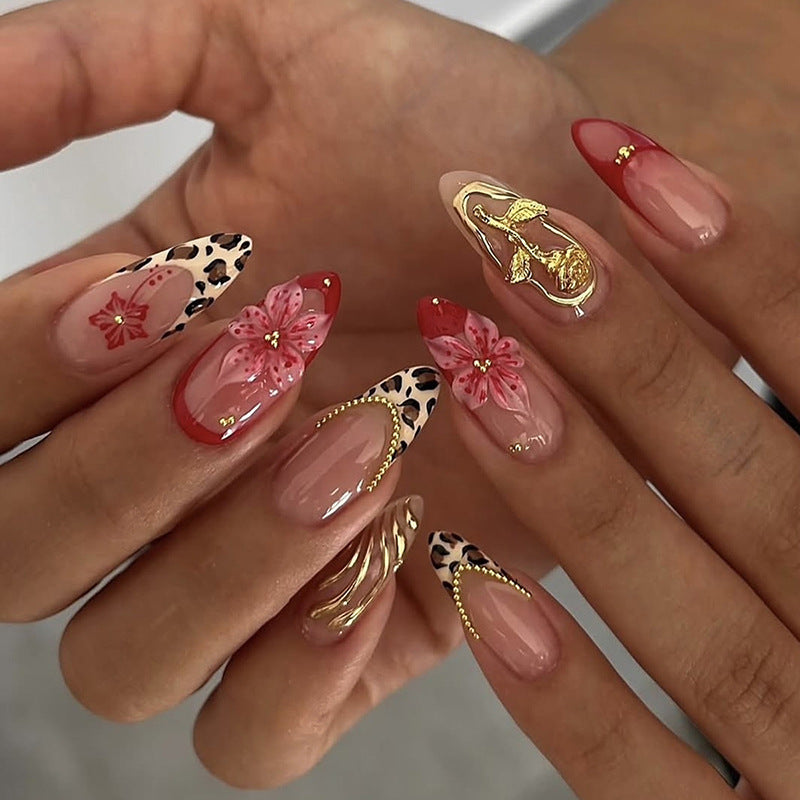 Floral Design Acrylic Nail Set Acalora