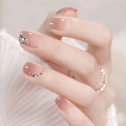 Elegant Rhinestone-Designed Press-On Nail Tips Acalora