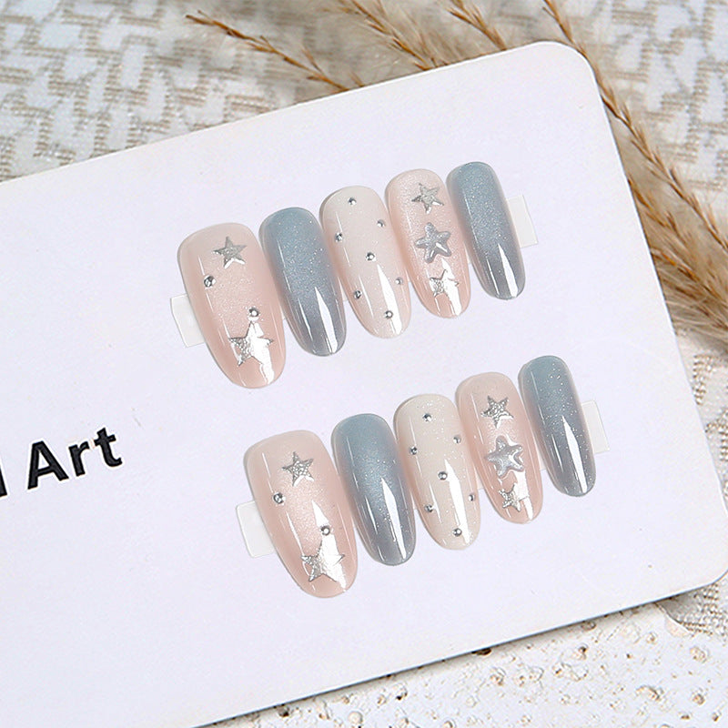 Acrylic nail set with sparkling star designs Acalora