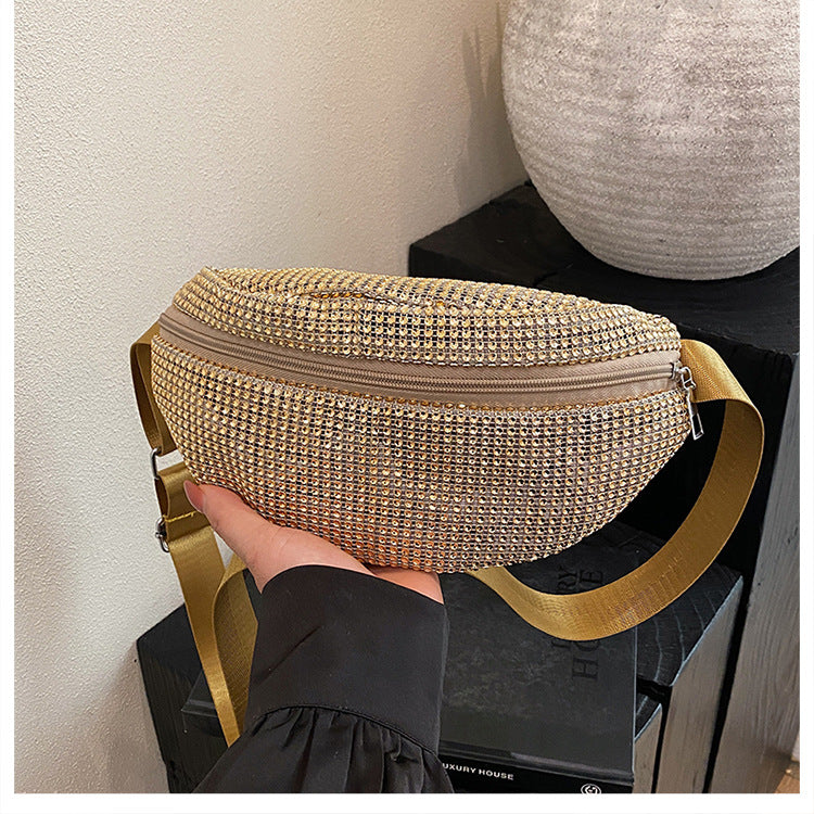 Shimmering Rhinestone-Embellished Fanny Pack Acalora