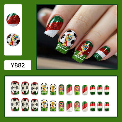 Artificail nails with soccer theme Acalora