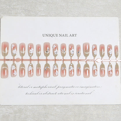 Artificial nail set with elegant floral accents Acalora