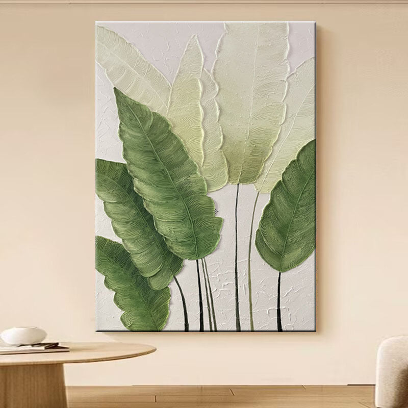 Textured Leaf Relief Wall Art