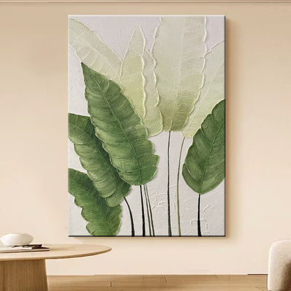Textured Leaf Relief Wall Art