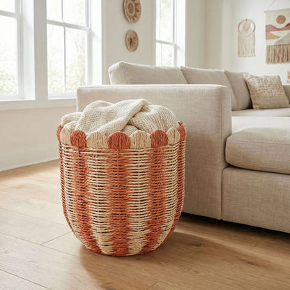 Decorative Scalloped Woven Storage Box Acalora