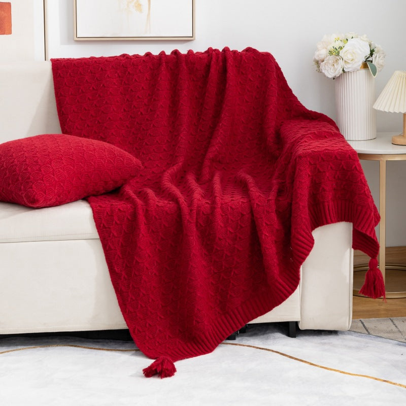 Cozy Knitted Throw Blanket