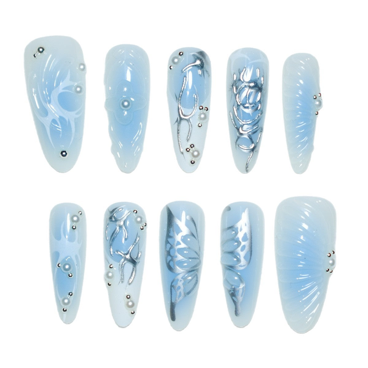 Artistic 3D Acrylic Nail Design Acalora