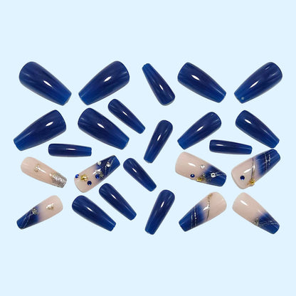 Artificial nails in luxurious ombre design with glitter accents Acalora