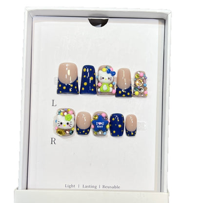 Playful Cartoon-Themed Press-On Nail Set Acalora
